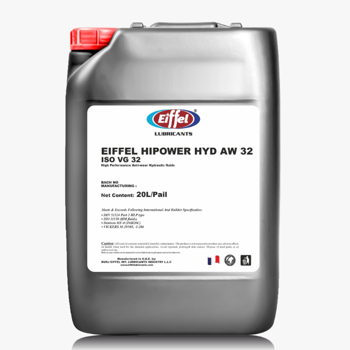 eiffel hipower aw 32 iso 32 premium anti-wear hydraulic oil 20l for industrial use