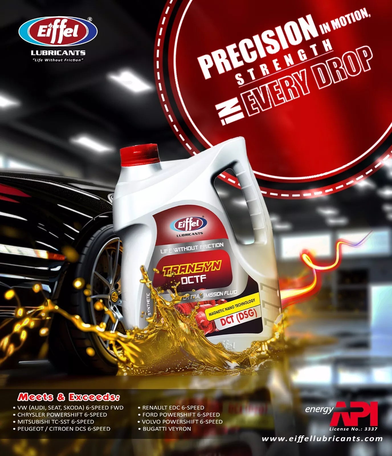 Eiffel DCTF Fluid – Suitable for VW, Renault, Ford, Volvo, Bugatti, and Other DCT Transmission Vehicles