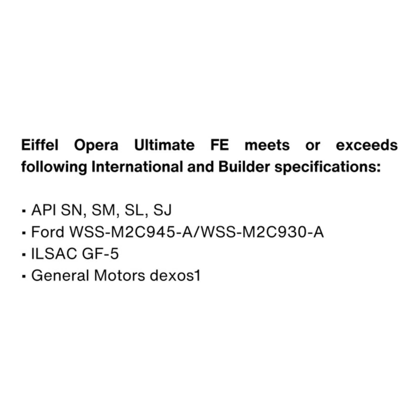 Eiffel Opera Ultimate FE 5W20 Full Synthetic Motor Oil - 5L 5