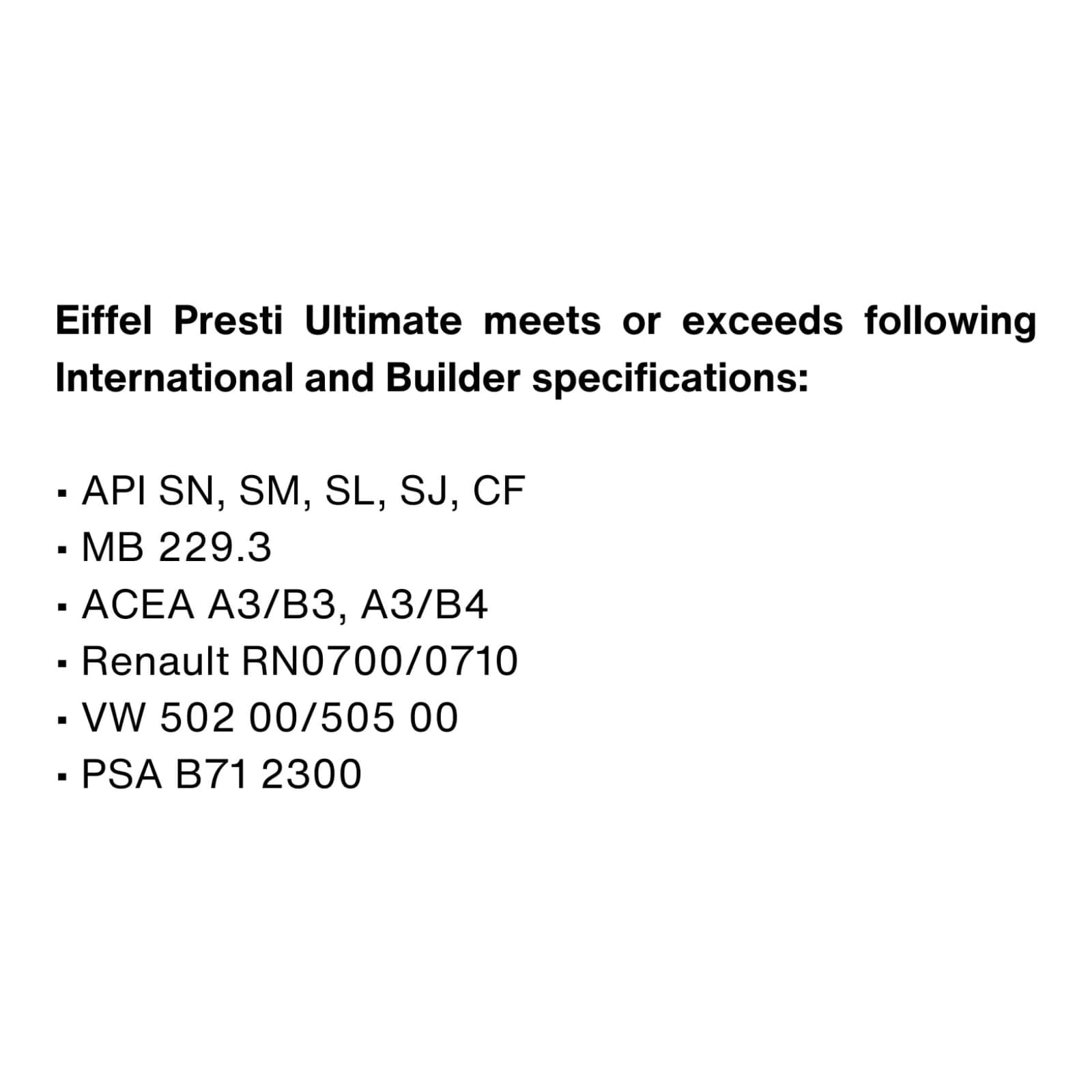 Eiffel Presti Ultimate 10W-40 Fully Synthetic Engine Oil - 5L gallery 1