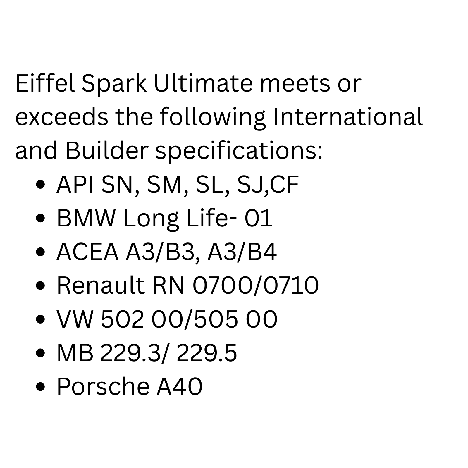 Eiffel Spark Ultimate 0W-40 Fully Synthetic Engine Oil 4L 4