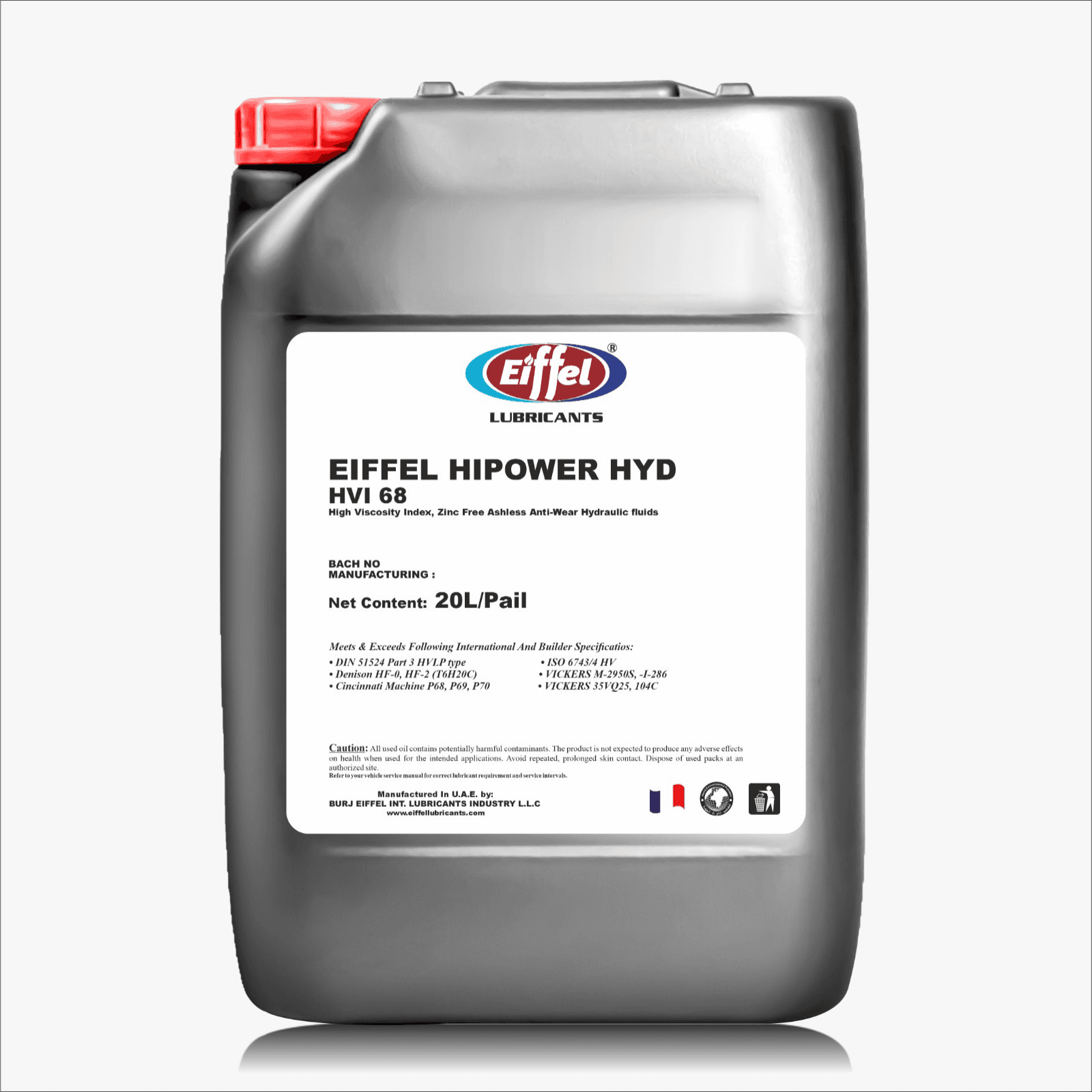 Eiffel HiPower HVI 68 ISO 68 High VI Hydraulic Oil 20L