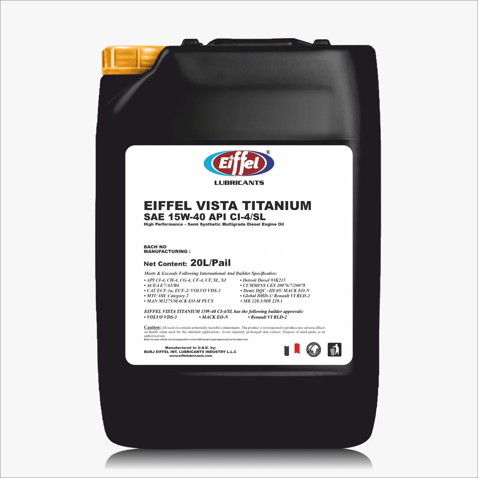 Eiffel Fabela Xtreme 5W-30 CK-4/SN Full Synthetic Diesel Engine Oil – 20L