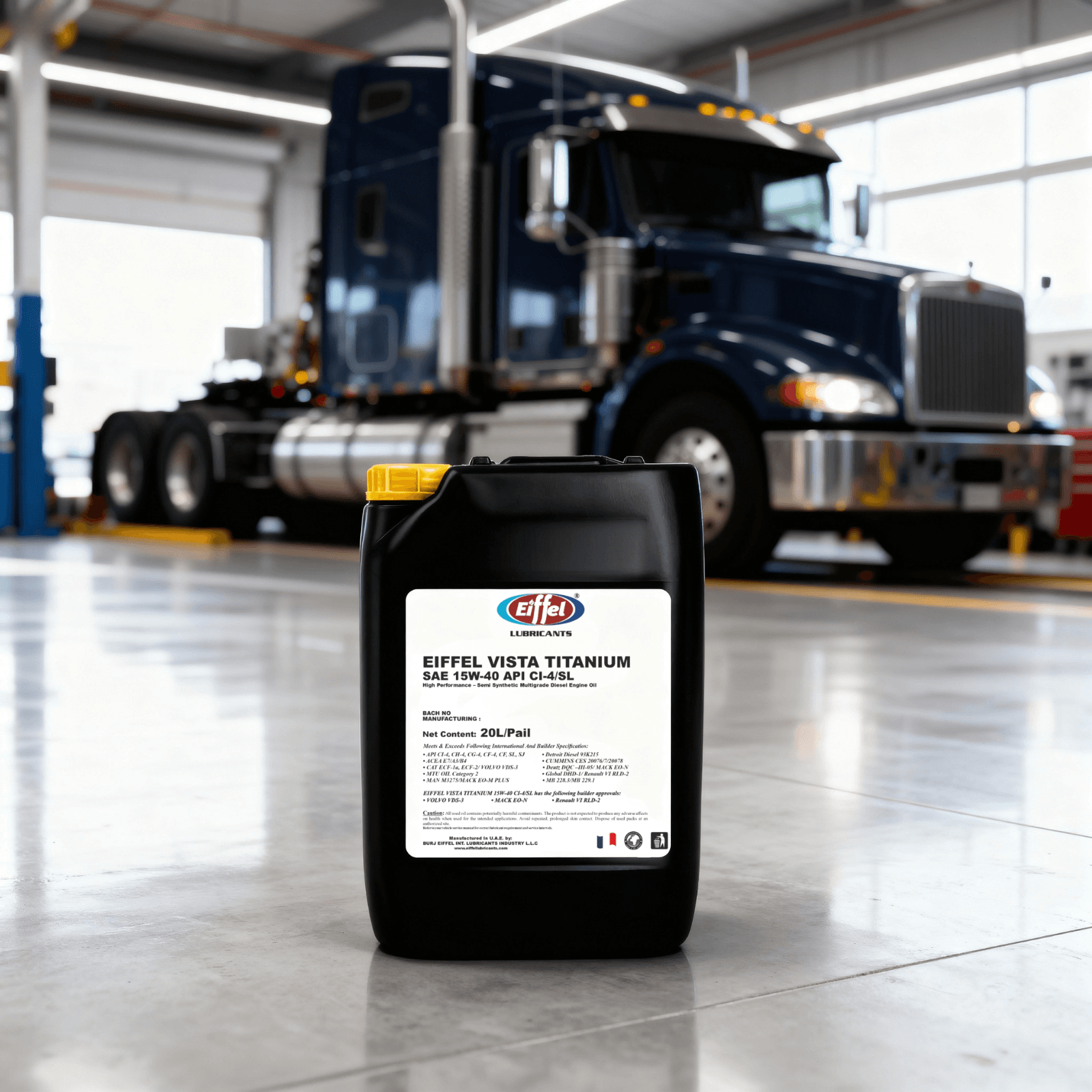 Eiffel Vista Titanium 15W-40 CI-4/SL Semi-Synthetic Diesel Engine Oil – 20L