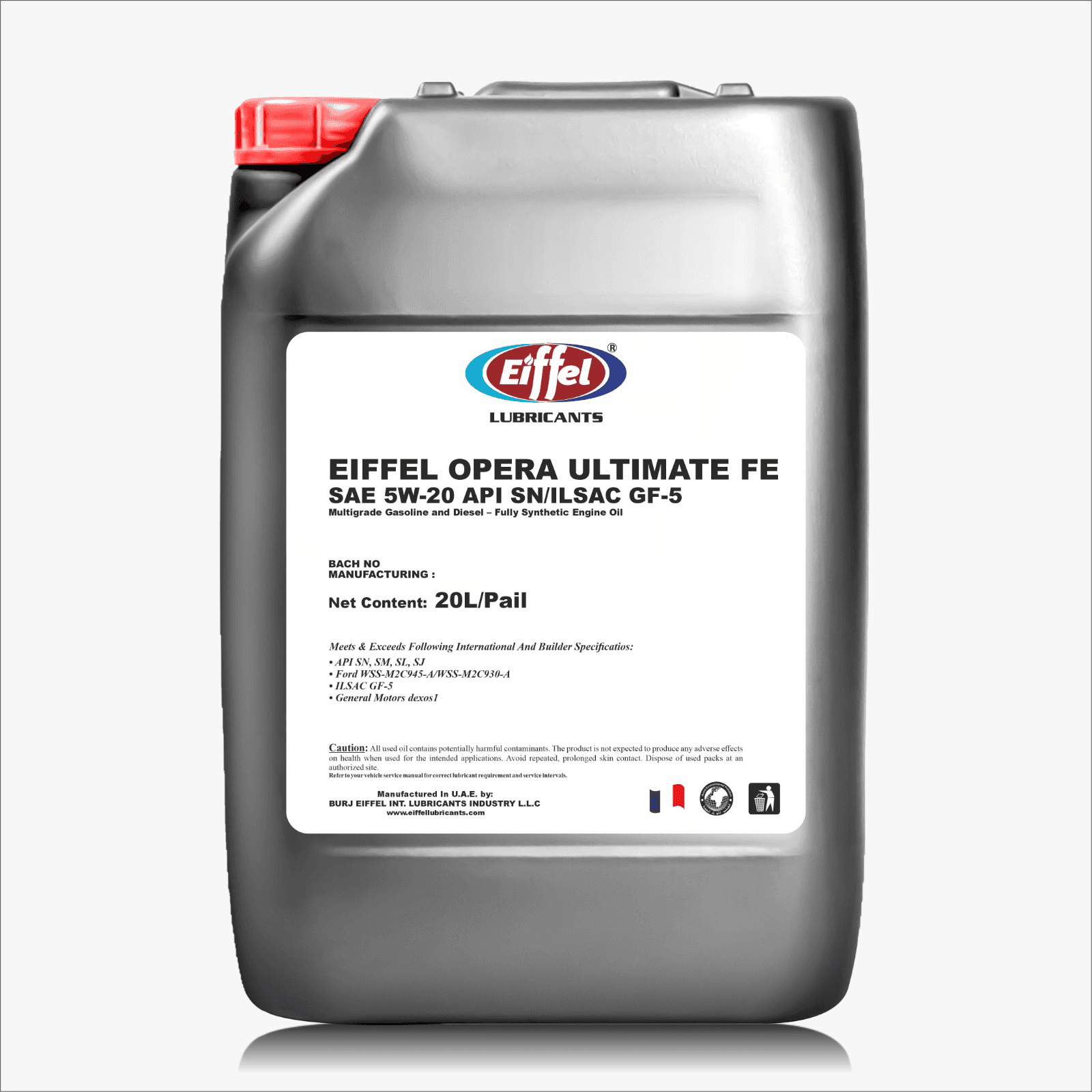 Eiffel Opera Ultimate FE 5W-20 SN/GF-5 Full Synthetic Engine Oil – 20L