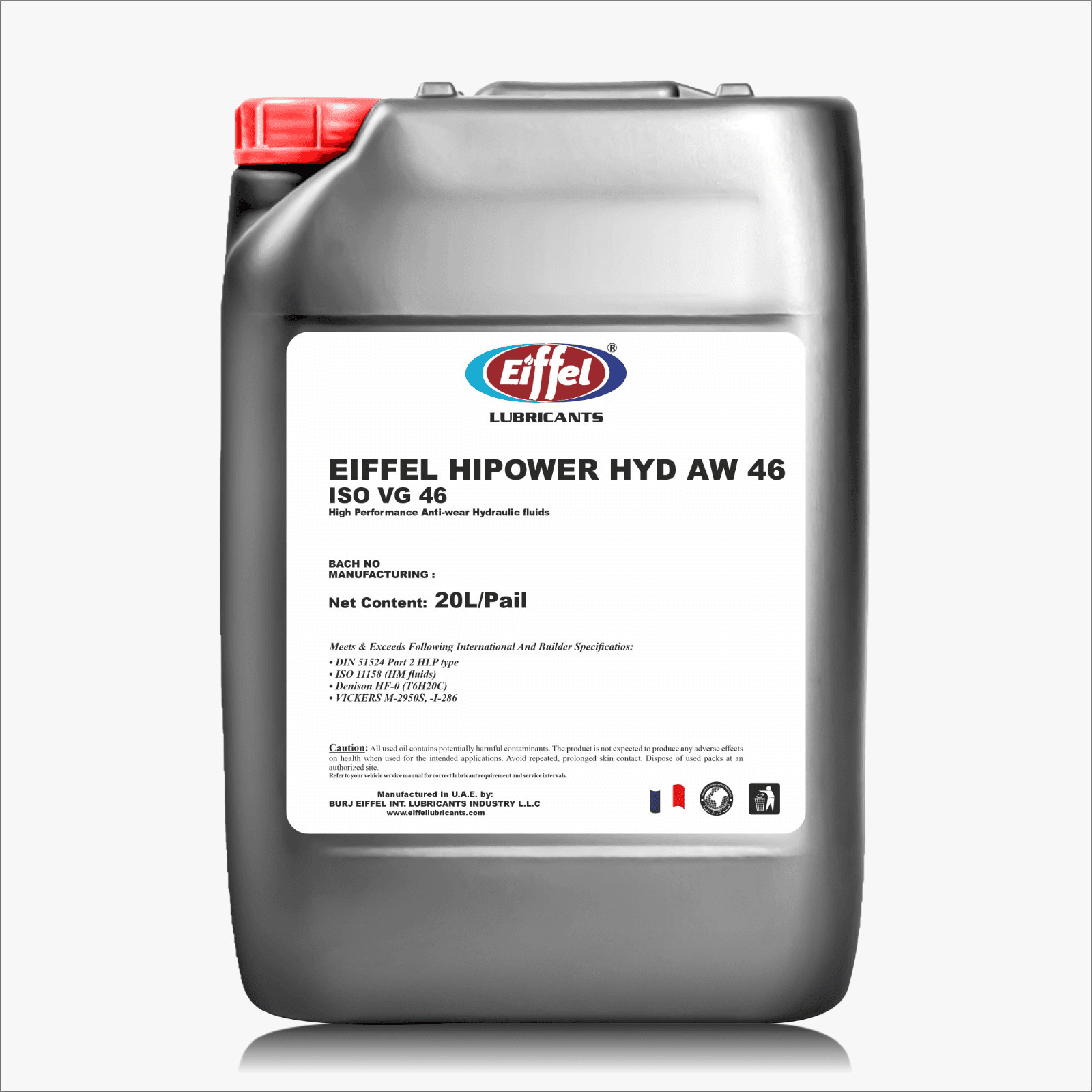 Eiffel HiPower AW 46 ISO 46 Anti-Wear Hydraulic Oil 20L | Group II main image