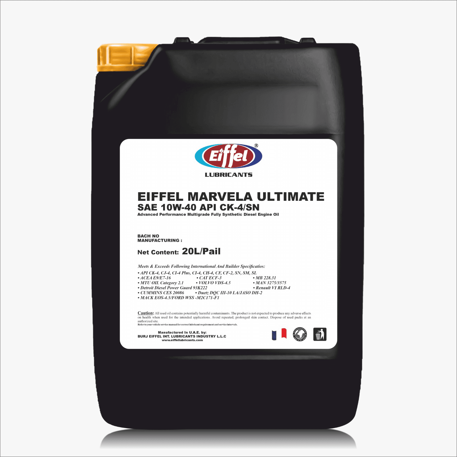 Eiffel Marvela Xtreme 10W-40 CK-4/SN Fully Synthetic Diesel Engine Oil – 20L