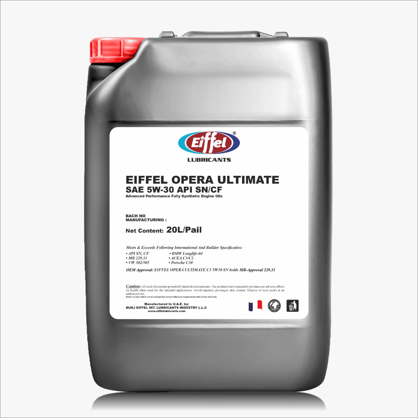 Eiffel Opera Ultimate C3 5W30 Full Synthetic Engine Oil SN/CF - 20L