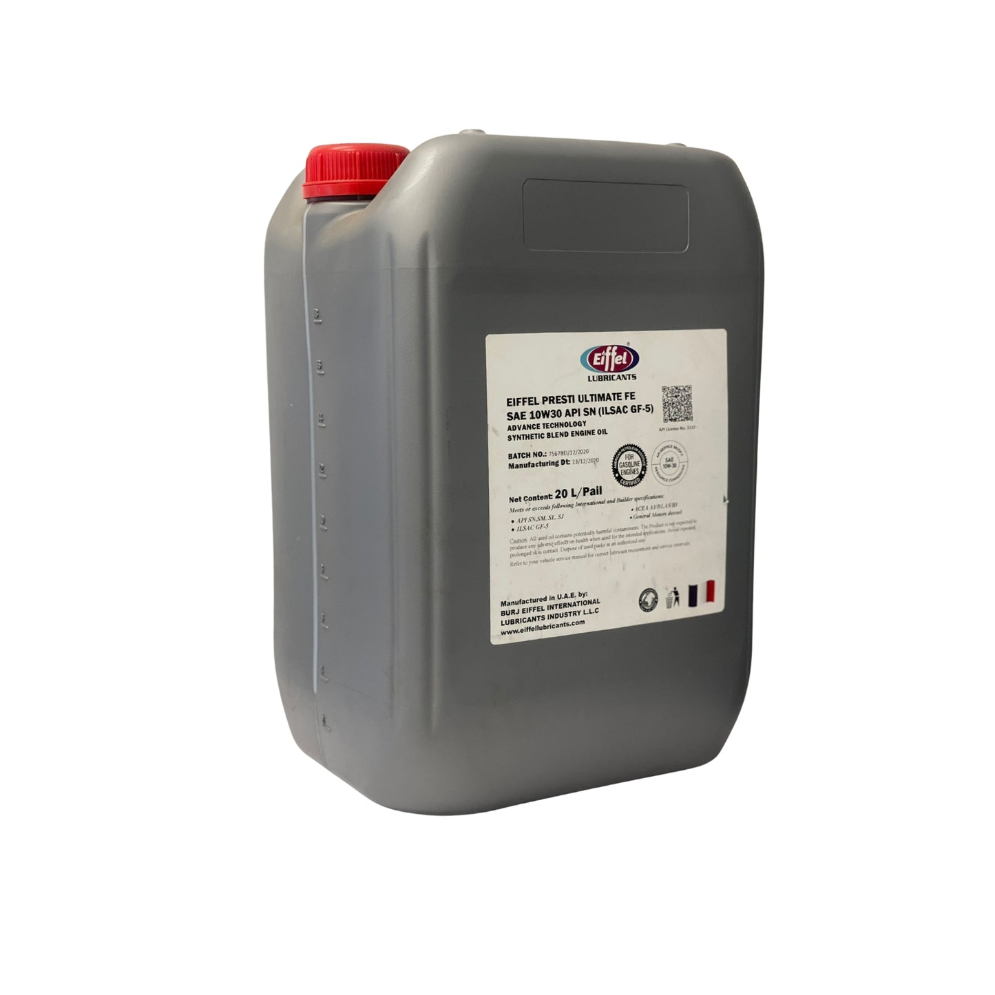 EIFFEL PRESTI ULTIMATE SAE 10W30 API ILSAC SEMI SYNTHETIC ENGINE OIL - A SIDE VIEW