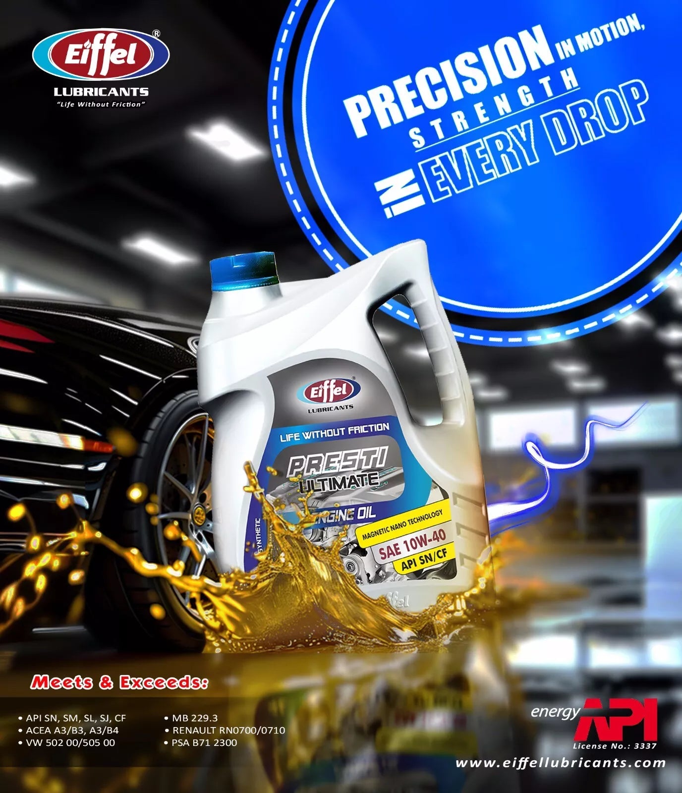 Eiffel Presti Ultimate 10W40 Fully Synthetic Engine Oil SN/CF - 5L